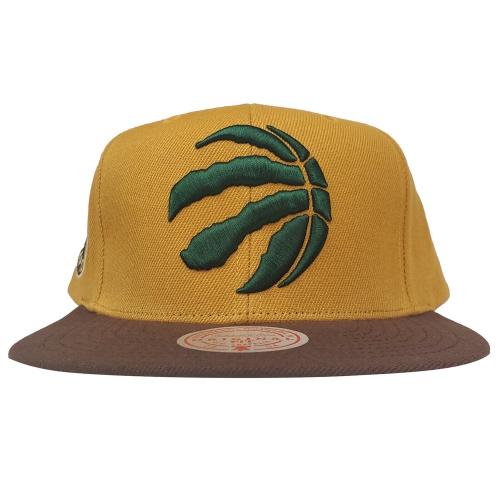 Toronto Raptors Mitchell & Ness NBA Snapback Hat Cap 3D Logo Khaki Brown‎ NWT
